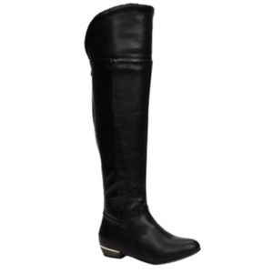 Black Knee high leather boots